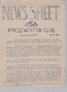 Page of the SEC Presentation Club - Ballarat Sept. 1944