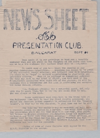 Page of the SEC Presentation Club - Ballarat Sept. 1944