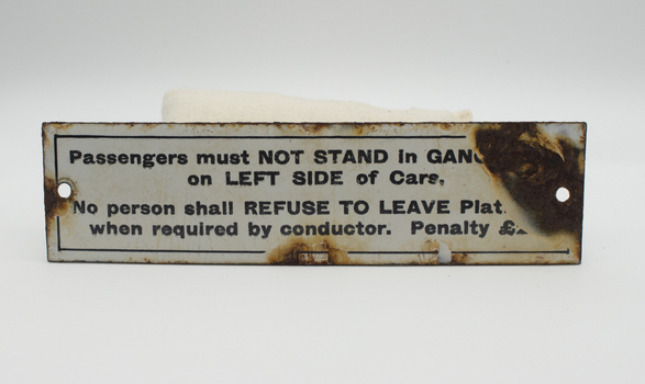 Warning Sign - Passengers must not stand
