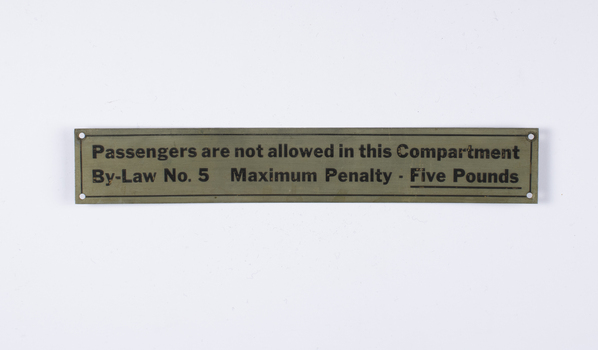 Warning Sign - Passengers are not allowed in this Compartment