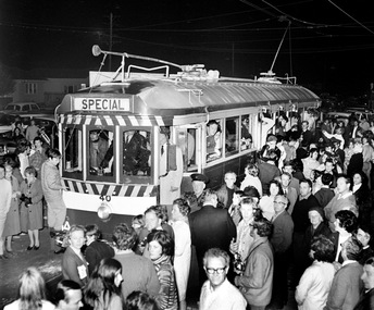 No 40 at Sebastopol terminus surrounded by crowd. Destination Special. The very last tram - Greg Triplett