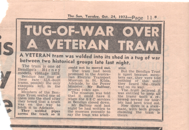 "Tug-of-war over a veteran tram"