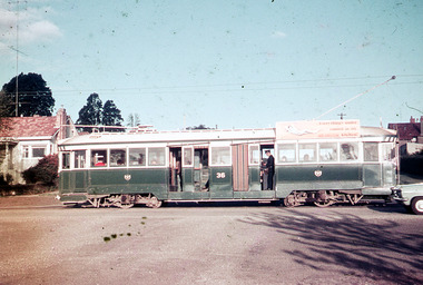 Tram 36 outbound in Lydiard St Nth.