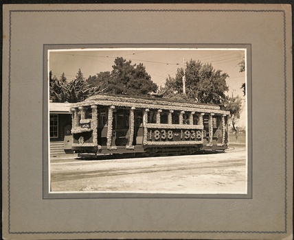 Photograph - Tram 23 decorated at depot