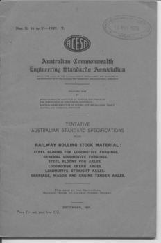 Australian Standard E16 to E21 cover