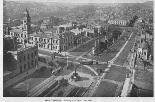 llustration - "Sturt Street looking east from Town Hall"