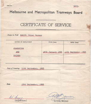 Certificate of Service - Bryan Emery