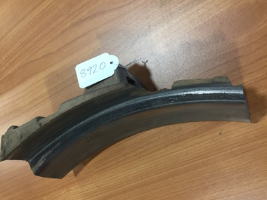 Tramcar Brake Shoe in worn and broken condition
