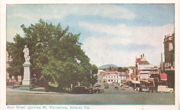 "Sturt Street showing Mt Warrenheip, Ballarat, Vic."