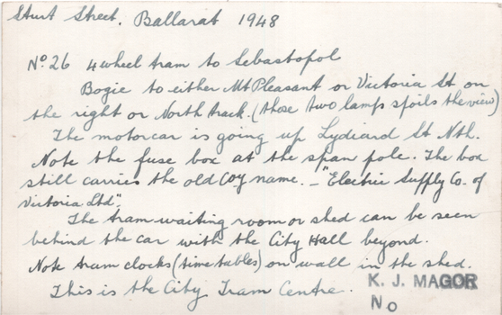 "Murray Views No. 27 from Post Office Ballarat Vic" - rear
