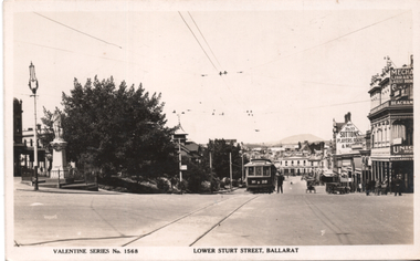 Postcard - "Lower Sturt Street Ballarat"