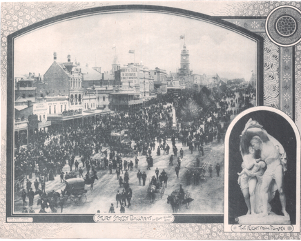 "Sturt Street Ballarat on eight hours day"
