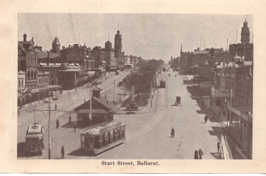 Photograph - Illustration, Rose Stereograph Co, "Sturt Street, Ballarat", c1913