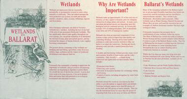 Pamphlet - "Wetlands in Ballarat" - page 1