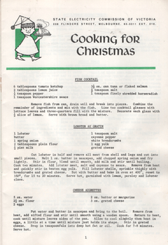 Cookbook / Recipe Book - Cooking for Christmas - first page