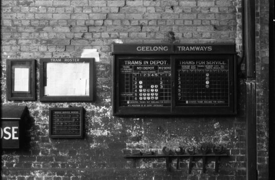 Tramcar allocation board - Geelong