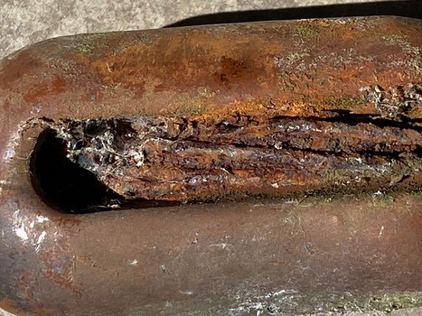 Part of overhead - corroded span wire - 3