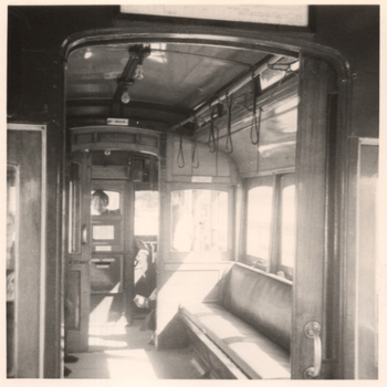 Interior of a single truck tram
