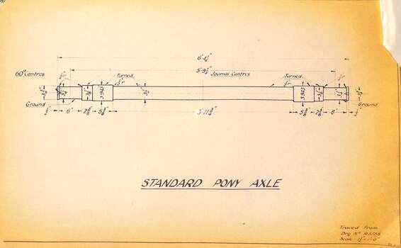 "Standard Pony Axle" - traced from MMTB drawing R3755