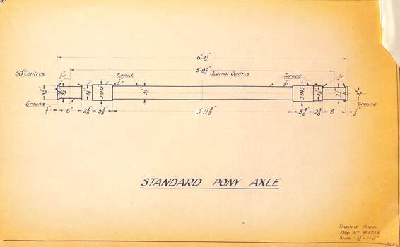 "Standard Pony Axle" - traced from MMTB drawing R3755