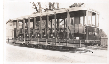 ESCo Bendigo tram 18 at depot
