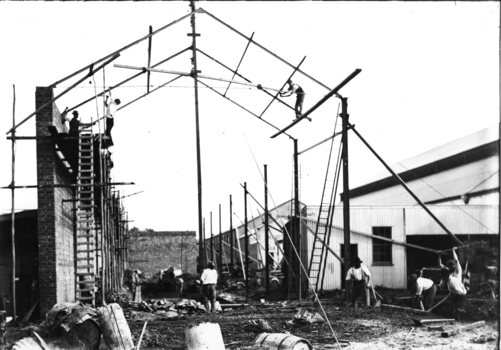 Geelong tram depot construction