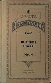 Diary - Ballarat Depot workshop 1962 - cover