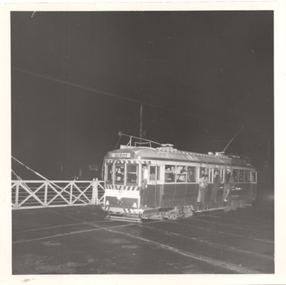 Last tram across the Railway level crossing