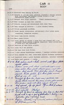 SEC Tramcar record - tram 11 - sheet 2 of 6