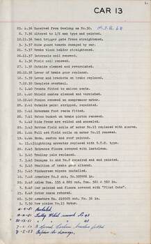 SEC Tramcar record - tram 13 - sheet 1 of 6