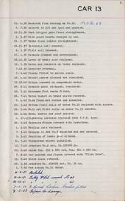 SEC Tramcar record - tram 13 - sheet 1 of 6