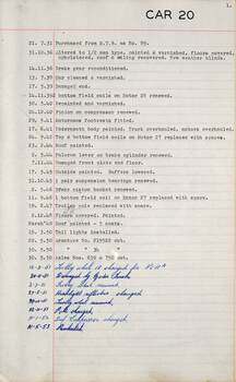 SEC Tramcar record - tram 20 - sheet 1 of 5