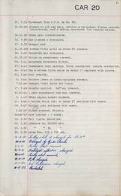SEC Tramcar record - tram 20 - sheet 1 of 5
