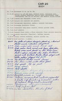 SEC Tramcar record - tram 20 - sheet 2 of 5
