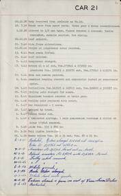 SEC Tramcar record - tram 21 - sheet 1 of 5