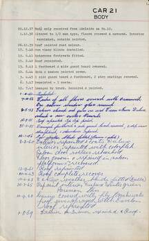 SEC Tramcar record - tram 21 - sheet 2 of 5