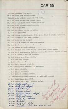 SEC Tramcar record - tram 25 - sheet 1 of 5
