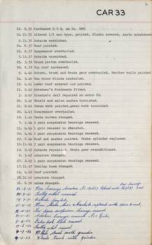 SEC Tramcar record - tram 33 sheet 1 of 7