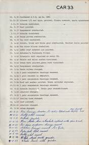 SEC Tramcar record - tram 33 sheet 1 of 7