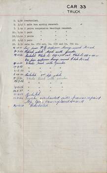 SEC Tramcar record - tram 33 sheet 7 of 7