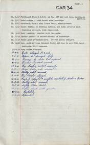 SEC Tramcar record - tram 34 - sheet 1 of 5