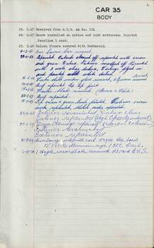 SEC Tramcar record - tram 35 - sheet  2 of 5