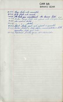 SEC Tramcar record - tram 35 - sheet  3 of 5