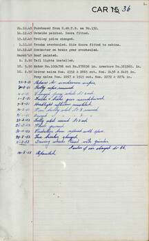 SEC Tramcar record - tram 36 - sheet 1 of 5