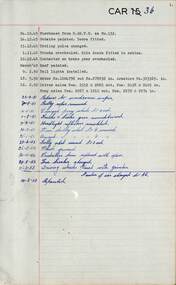 SEC Tramcar record - tram 36 - sheet 1 of 5