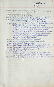 SEC Tramcar record - tram 36 - sheet 2 of 5