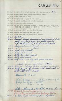SEC Tramcar record - tram 37 - sheet 1 of 5