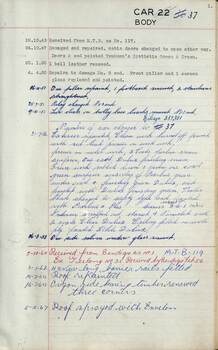 SEC Tramcar record - tram 37 - sheet 2 of 5