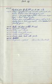 SEC Tramcar record - tram 39 - sheet 1 of 5