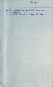 SEC Tramcar record - tram 40 - sheet 1 of 5
